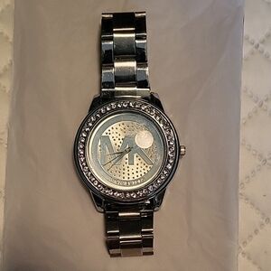 Beautiful Faux Silver Diamond Encrusted Michael Kors Watch
